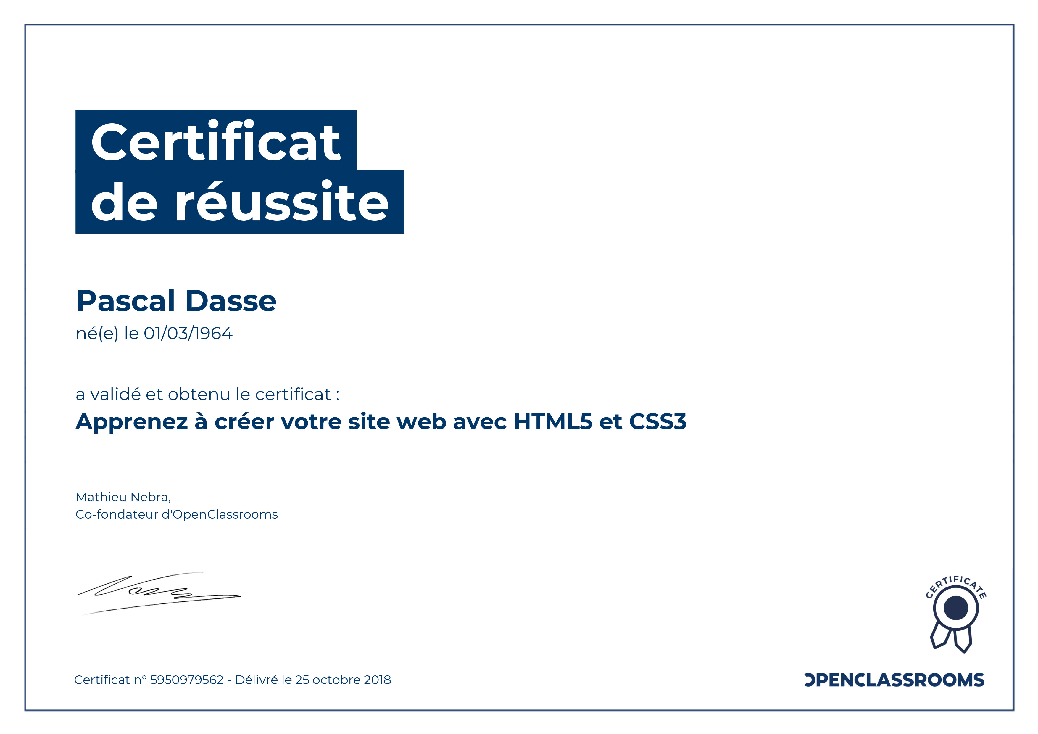 Certificat HTML CSS